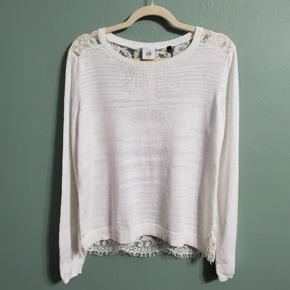 CAbi Sweaters - CAbi Lace Sophia Sweater Style 5005 Size Medium